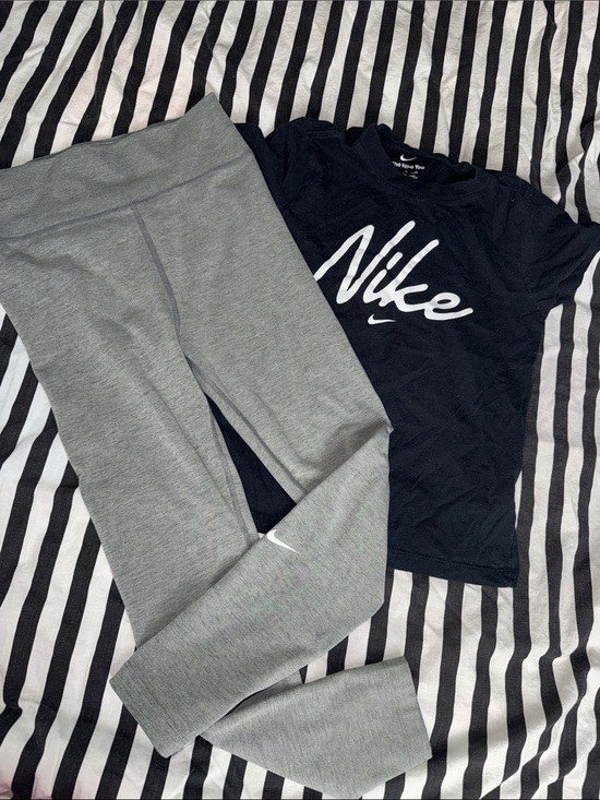 Nike Other - Nike Kids' Black Tee and Gray Leggings Matching Set